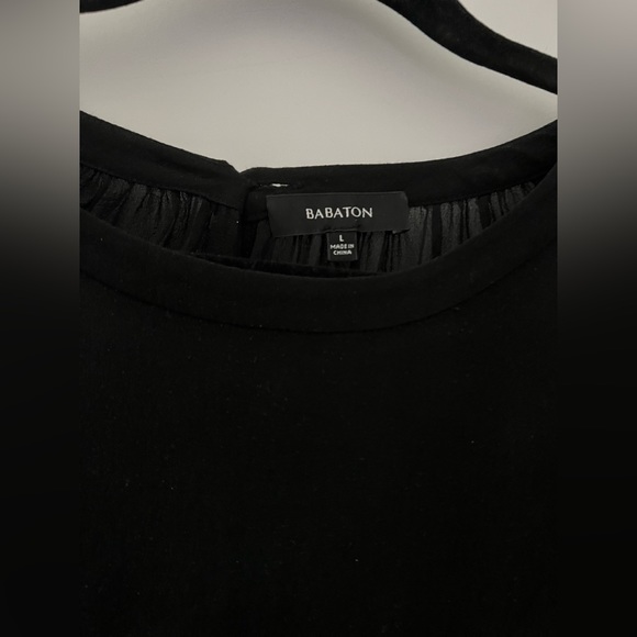 Babaton black sheer short sleeved blouse. - Picture 5 of 5